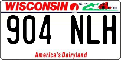 WI license plate 904NLH
