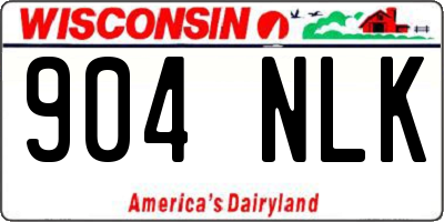 WI license plate 904NLK