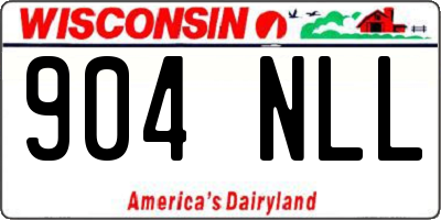 WI license plate 904NLL