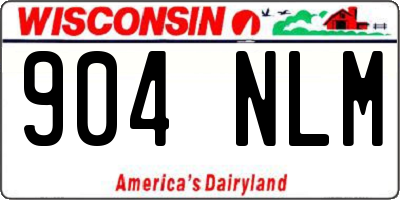 WI license plate 904NLM