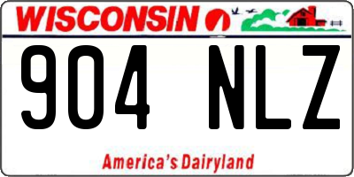 WI license plate 904NLZ