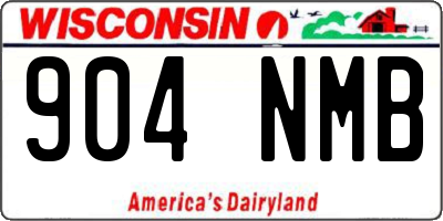 WI license plate 904NMB