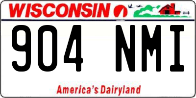 WI license plate 904NMI