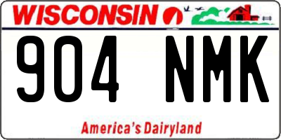 WI license plate 904NMK
