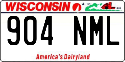 WI license plate 904NML
