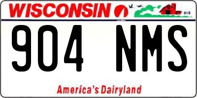 WI license plate 904NMS