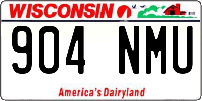 WI license plate 904NMU