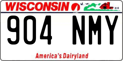 WI license plate 904NMY