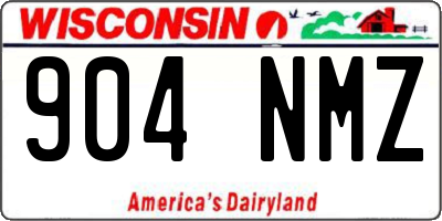 WI license plate 904NMZ