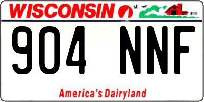 WI license plate 904NNF