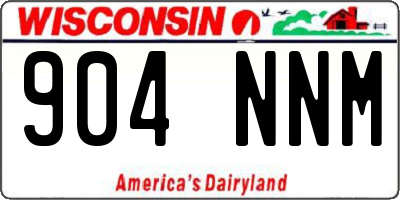 WI license plate 904NNM
