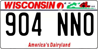 WI license plate 904NNO