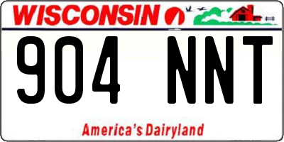WI license plate 904NNT