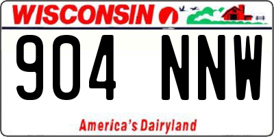 WI license plate 904NNW