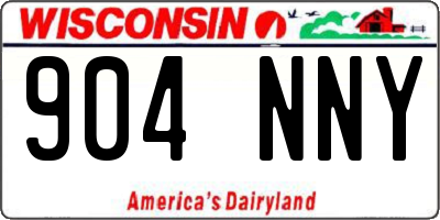 WI license plate 904NNY