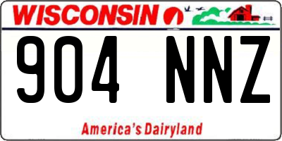 WI license plate 904NNZ