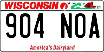 WI license plate 904NOA