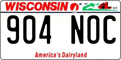 WI license plate 904NOC