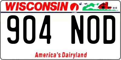 WI license plate 904NOD