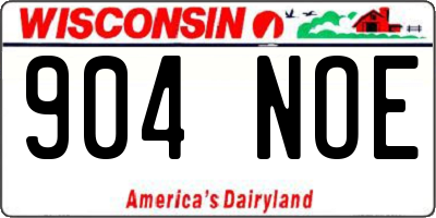WI license plate 904NOE
