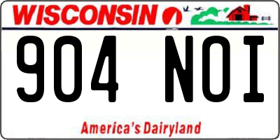 WI license plate 904NOI