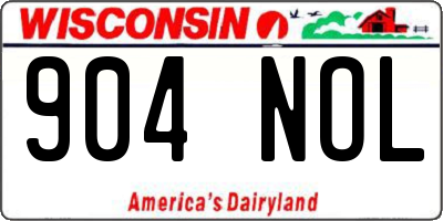 WI license plate 904NOL