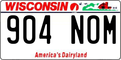 WI license plate 904NOM