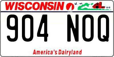 WI license plate 904NOQ