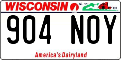 WI license plate 904NOY