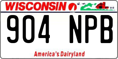 WI license plate 904NPB