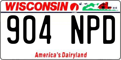 WI license plate 904NPD