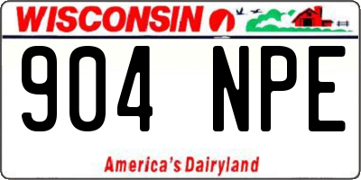 WI license plate 904NPE