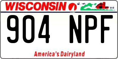 WI license plate 904NPF