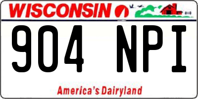 WI license plate 904NPI