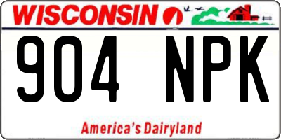 WI license plate 904NPK