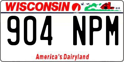 WI license plate 904NPM