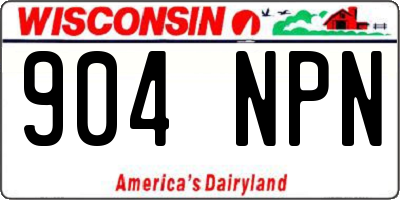 WI license plate 904NPN