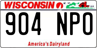 WI license plate 904NPO
