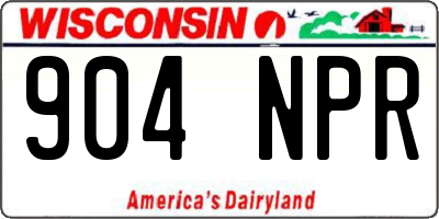 WI license plate 904NPR