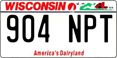 WI license plate 904NPT