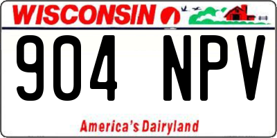 WI license plate 904NPV
