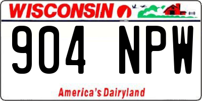WI license plate 904NPW