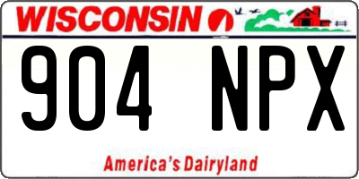 WI license plate 904NPX