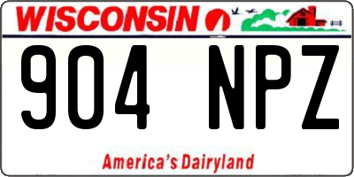 WI license plate 904NPZ