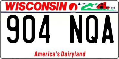 WI license plate 904NQA