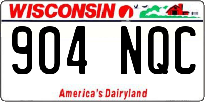 WI license plate 904NQC