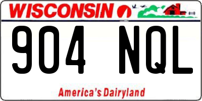 WI license plate 904NQL