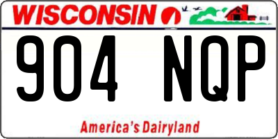 WI license plate 904NQP