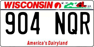 WI license plate 904NQR