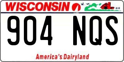 WI license plate 904NQS